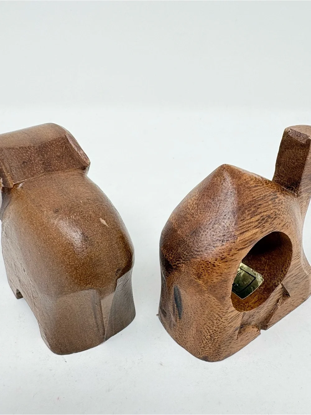 Hand Carved Wooden Safari Animals Napkin Rings Elephant and Camel